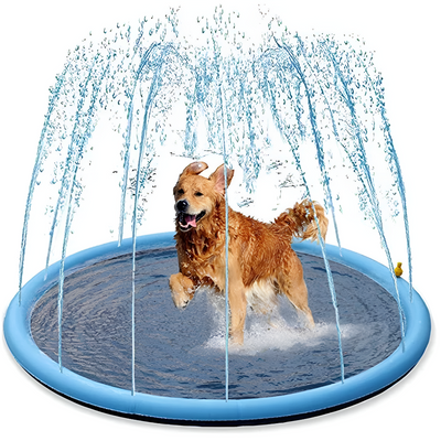 Dog Splash Pad Outdoor Water Play Mat For Dogs And Kids