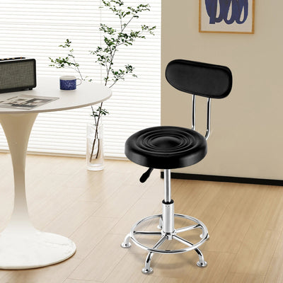 Swivel Workshop Stool Adjustable Hydraulic Seat With Backrest Footrest