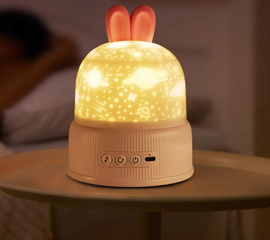Rabbit Projector Night Light Ocean-Themed Sleep Lamp For Kids