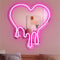 LED Melting Heart Neon Sign Pink Mirror Wall Light Romantic Decor