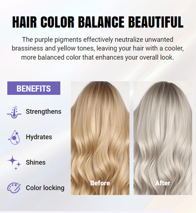 Purple Keratin Hair Mask Protects Color Neutralizes Brass Yellow Tones