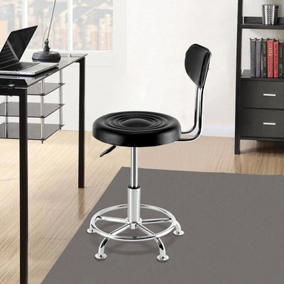 Swivel Workshop Stool Adjustable Hydraulic Seat With Backrest Footrest