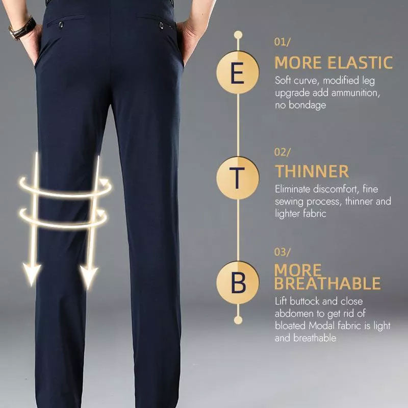 Men's Stretch Pants Classic Comfortable Fit Flexible Fabric