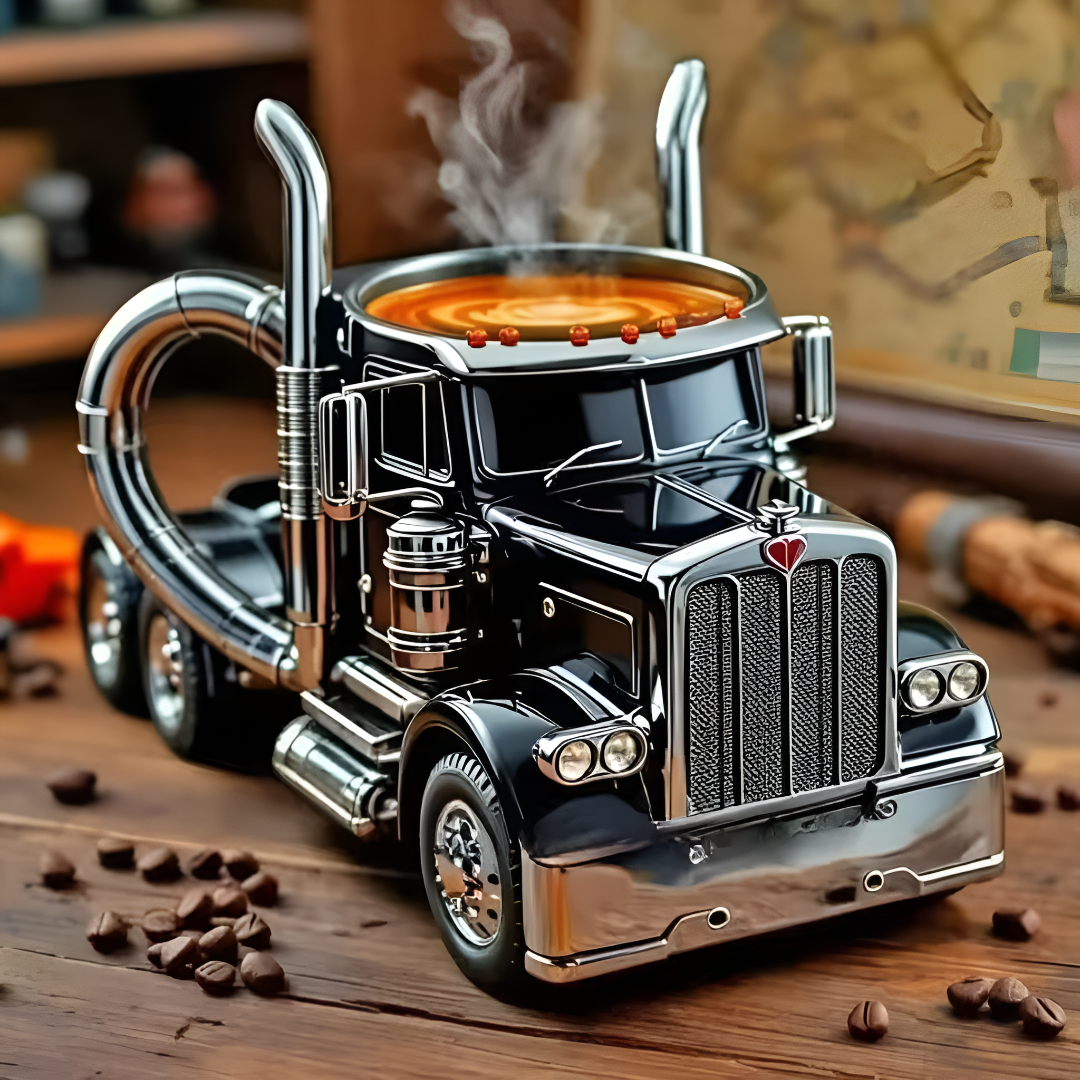 Truck Coffee Mug Durable Ceramic Travel Cup For Truckers