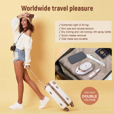 Dual Voltage Travel Iron Compact Lightweight Portable For Trips