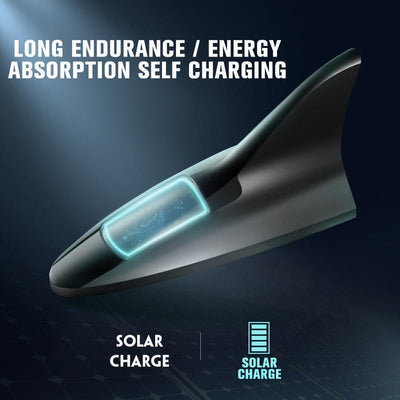 Solar Power Car Shark Fin Antenna With LED Flash Light