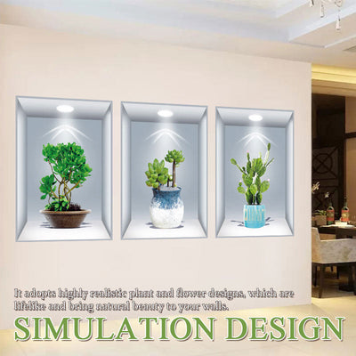 Simulated Plant Flowers 3D Photo Frame Wall Sticker Decoration