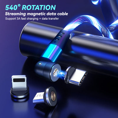 3-in-1 Magnetic Charging Cable Rotating Streamer Data Cable