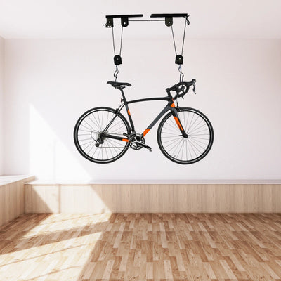 Ceiling-Mounted Bike Hoist Heavy Duty Pulley System For Garage Storage