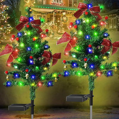 Solar Christmas Tree Lights Outdoor Waterproof LED Decorations