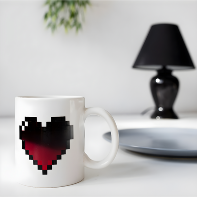 Minecraft Mug Heart Design Ceramic Coffee Cup Gift