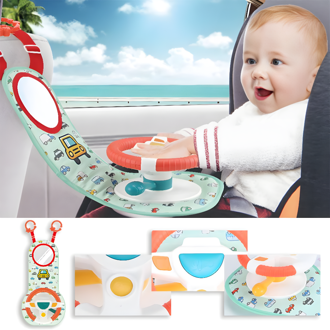 Car Seat Steering Wheel Toy Interactive Baby Activity Play Center