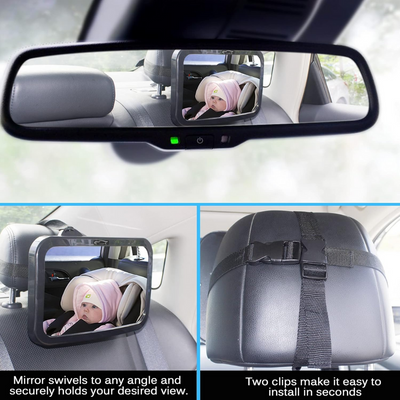 Adjustable Baby Car Mirror For Back Seat Infant Safety Viewing