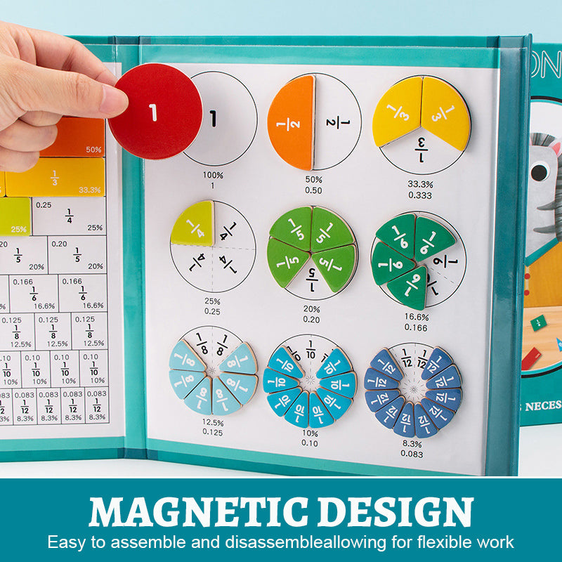 Magnetic Fraction Disk Demonstrator Educational Math Teaching Tool