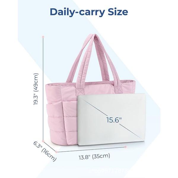 Lightweight Puffy Tote Bag Spacious Durable Everyday Carry Bag