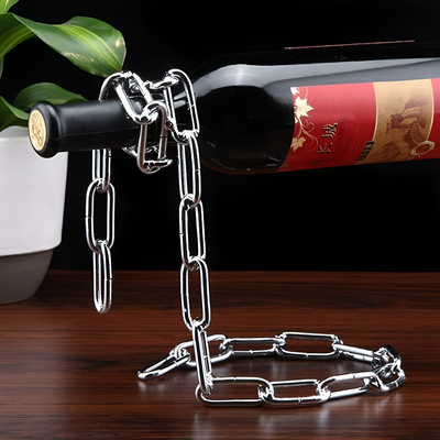 Floating Wine Bottle Holder Unique Chain Display Stand