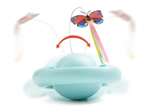 Interactive Cat Toy Butterfly With 3-Speed Motion And Ball For Kittens