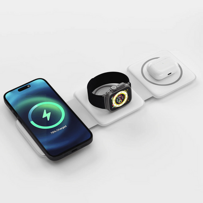Foldable Wireless Charging Station 3 In 1 Multi-Device Charger