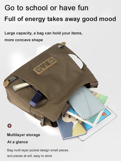 Large Capacity Nylon Crossbody Bag Spacious Lightweight Travel Tote