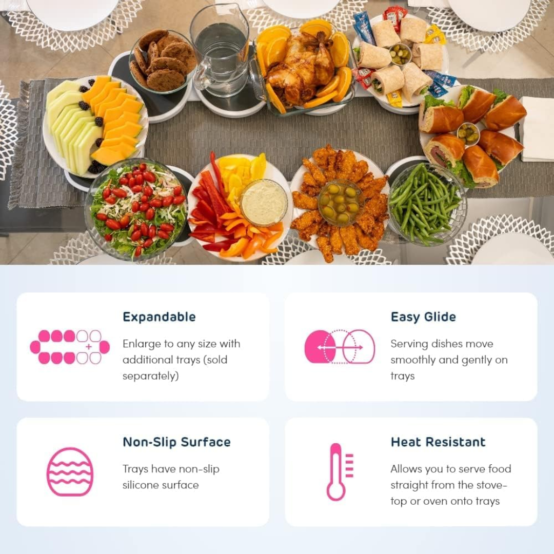 Rotating Serving Tray For Table Convenient Food Display And Serving
