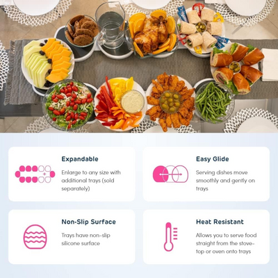 Rotating Serving Tray For Table Convenient Food Display And Serving