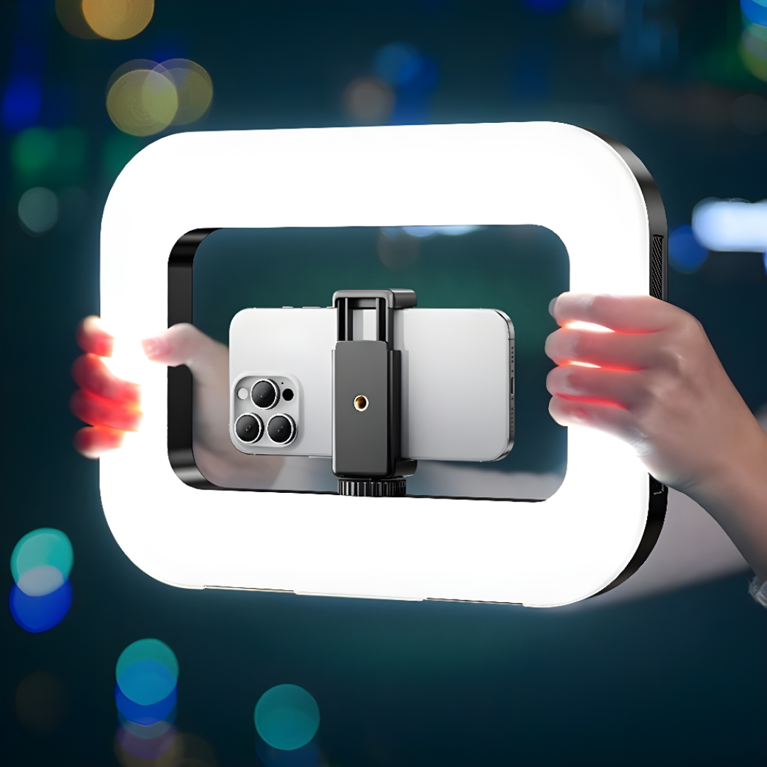 Portable Ring Light With Adjustable Phone Mount For Videos