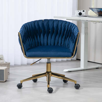 Modern Hand-Woven Dressing Chair With Adjustable 360 Degree Rotation