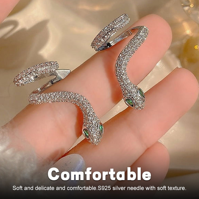 Snake-Shaped Silver Ear Clip Elegant Unique Jewelry Accessory