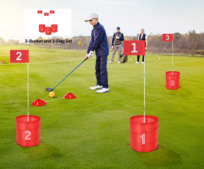 Portable Backyard Golf Game Bucket Chipping Practice For Family