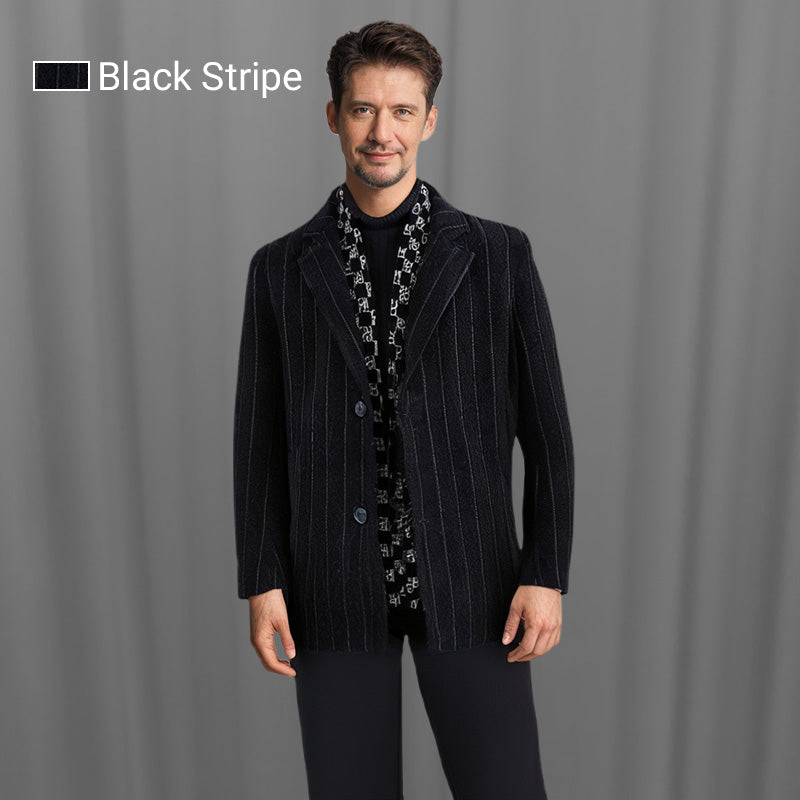 Men’s Tweed Jacket With Warm White Duck Down Lining Winter Coat