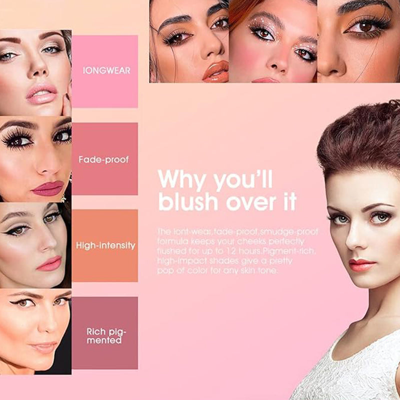12-Color Blush Cream Palette For Smooth Natural Makeup Look