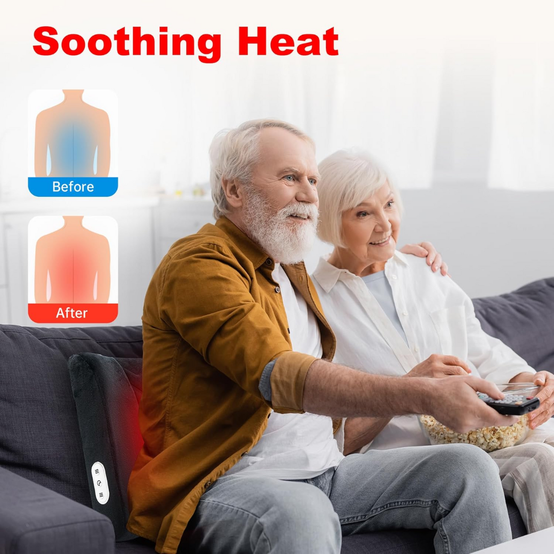 Heated Lumbar Support Pillow With Soothing Massage Function