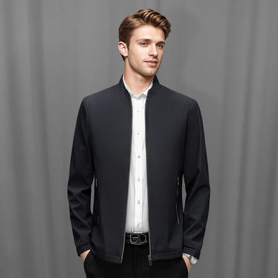 Men's Standing Collar Zipper Jacket Casual Lightweight Outerwear