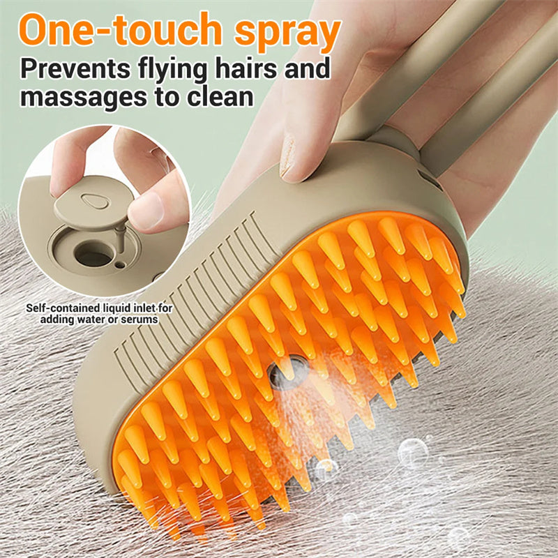 Steam Pet Brush 3 In 1 Electric Grooming Comb For Cats And Dogs