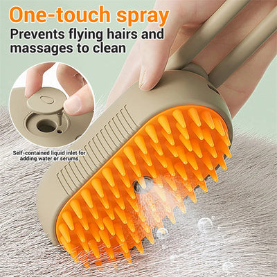 Steam Pet Brush 3 In 1 Electric Grooming Comb For Cats And Dogs