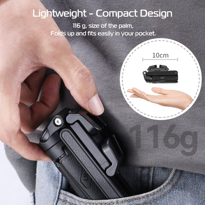 Extendable Grip Phone Tripod With Detachable Remote Pocket Size
