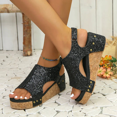 Women’s Orthopedic Leather Wedge Sandals Comfortable Platform Shoes