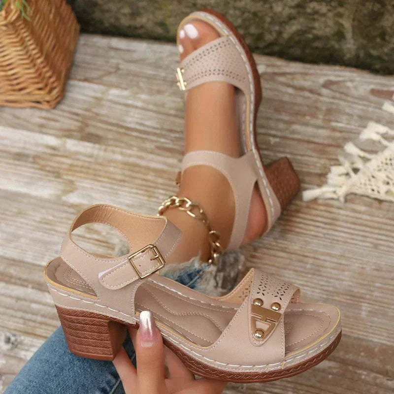 Elegant Women's Block Heel Sandals Stylish Comfortable Design
