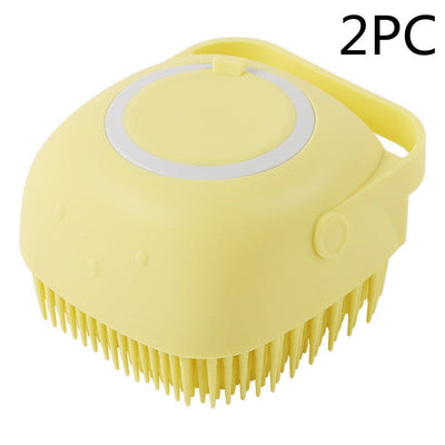 Silicone Dog Grooming Brush Bath Massage Gloves Shampoo Dispenser