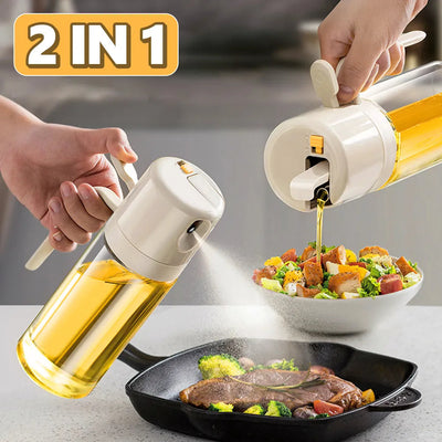 2 In 1 Oil Sprayer Bottle For Cooking BBQ Baking Olive Oil Vinegar