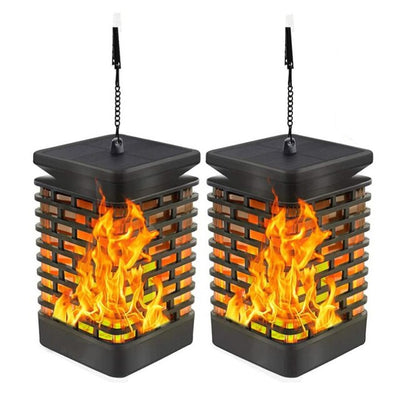 LED Solar Flickering Flame Lantern Outdoor Garden Light Solar Powered