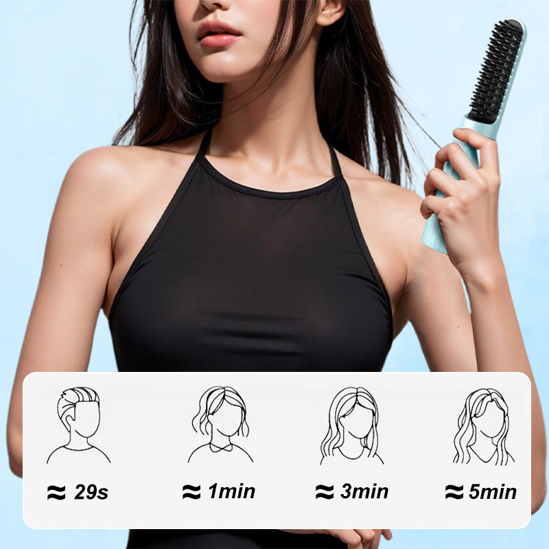 2-in-1 Rechargeable Straightening Comb Long-Lasting Hair Styler