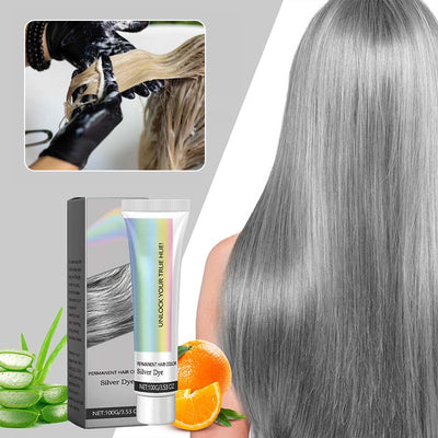 2-in-1 Natural Essence Extract Silver Hair Dye Long Lasting