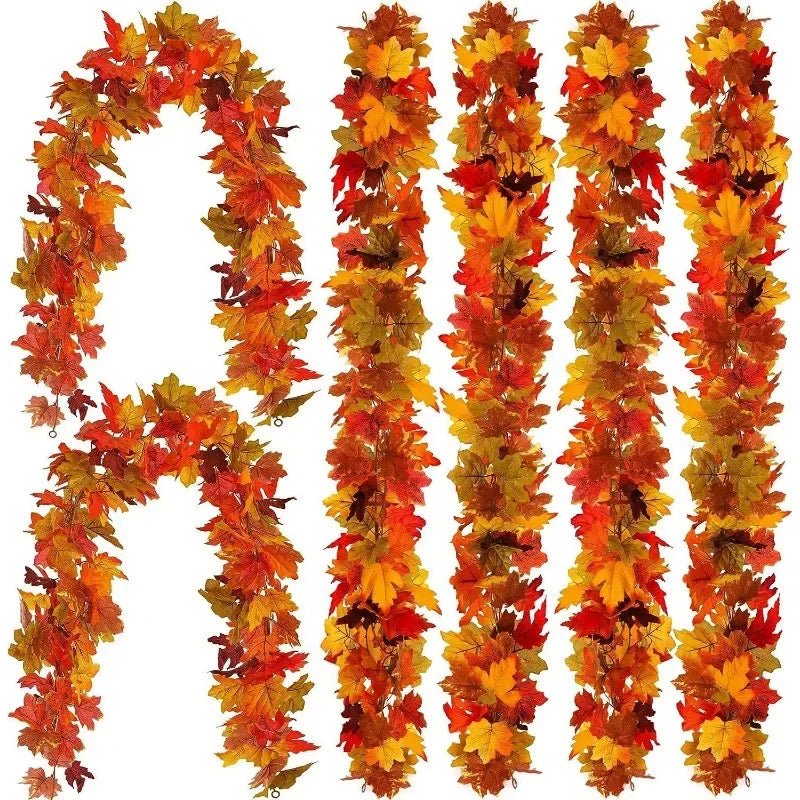 Autumn Maple Leaf Garland Lush Vine Fall Thanksgiving Decoration