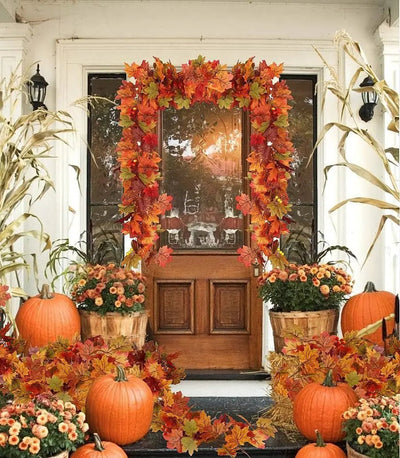 Autumn Maple Leaf Garland Lush Vine Fall Thanksgiving Decoration