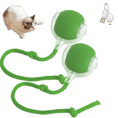 Interactive Auto Rolling Cat Toy USB Rechargeable Play Ball For Cats