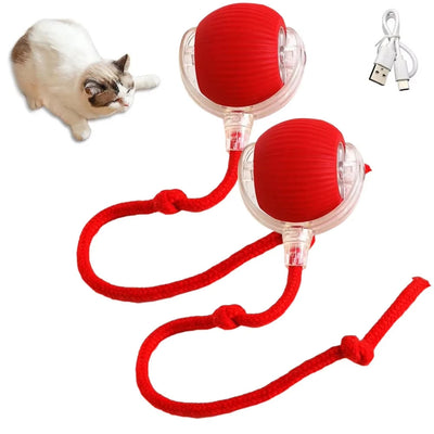 Interactive Auto Rolling Cat Toy USB Rechargeable Play Ball For Cats
