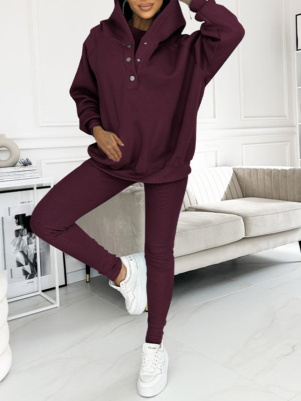 Hooded Sweatshirt Suit Casual Comfortable Stylish Outfit Set