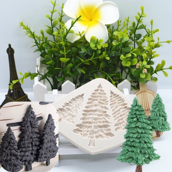 Christmas Tree Baking Mold Silicone 3 Hole Holiday Cake Molder