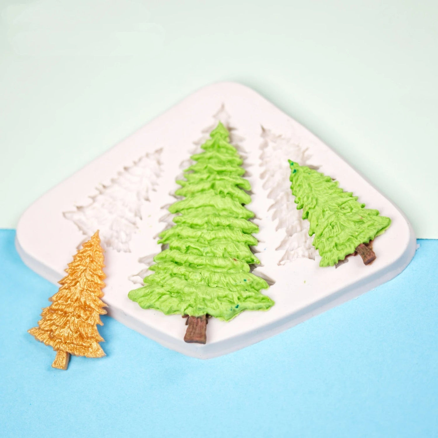 Christmas Tree Baking Mold Silicone 3 Hole Holiday Cake Molder